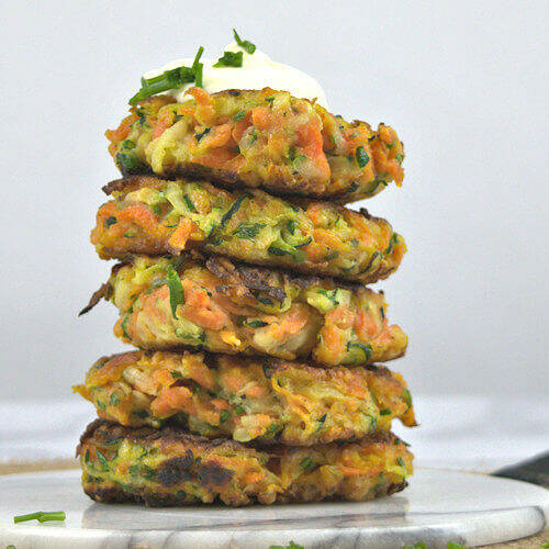 Picture of stack of Zucchini Carrot Fritters