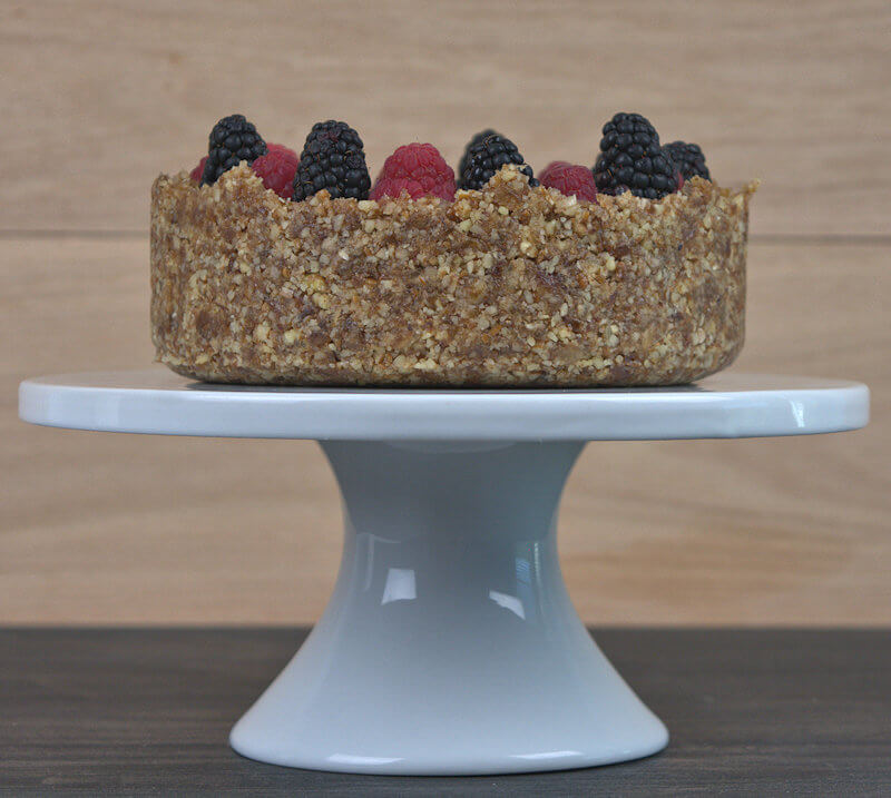 Side view of an uncut Dairy & Egg-Free Chocolate Mousse Pie
