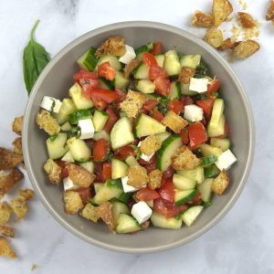 Panzanella with Cucumber and Feta