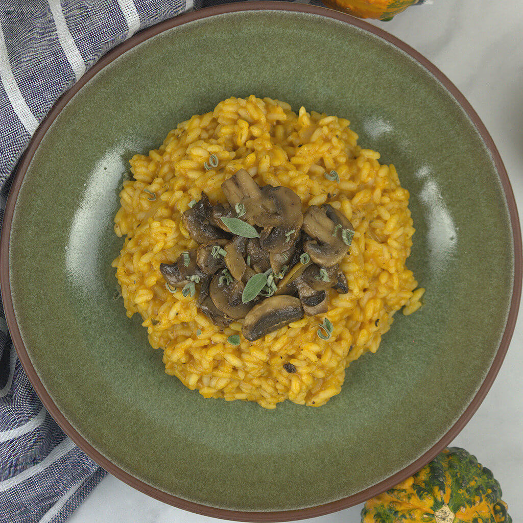 Pumpkin Risotto with Mushrooms