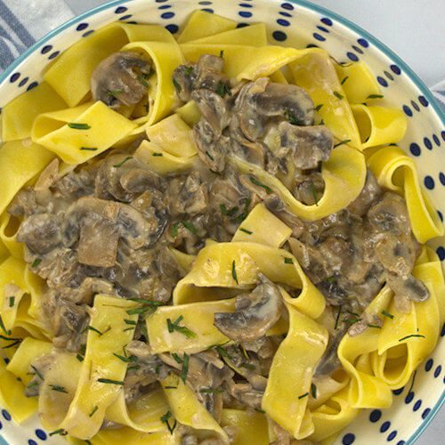 Order Pasta with Mushroom Sauce food online from Pietro's Italian Cuisine store, Riverside on bringmethat.com
