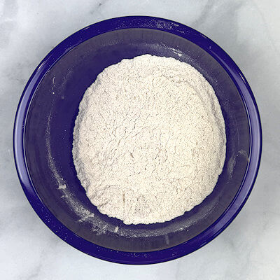 Step 1 - Mix the dry ingredients (all-purpose flour, baking powder, cinnamon and salt). 