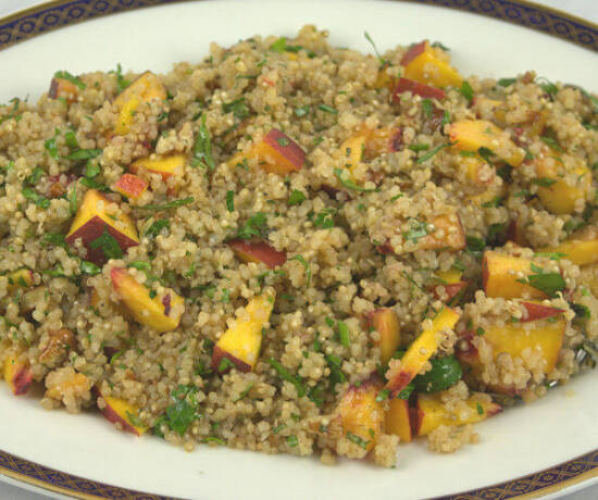 Quinoa Salad with Peaches Herbs and Pecans