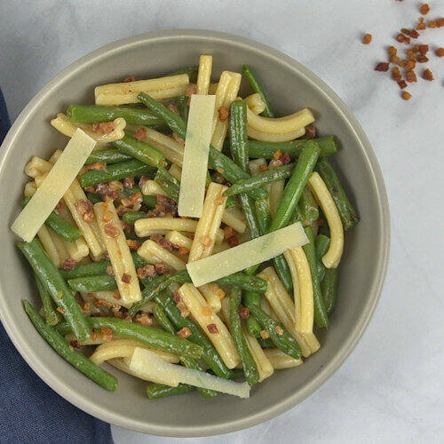 Green Beans and Pancetta Pasta