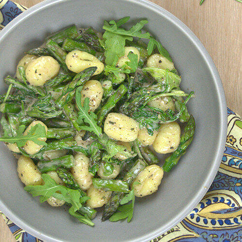Gnocchi with Asparagus and Arugula
