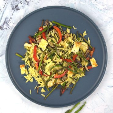 Orzo with Blackened Vegetables