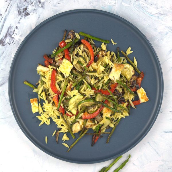 Orzo with Blackened Vegetables