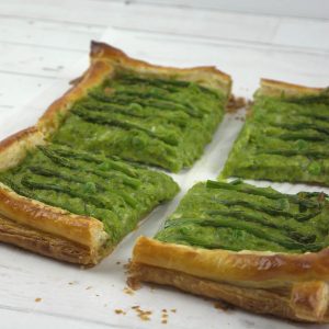 Asparagus Tart with Peas and Gruyere