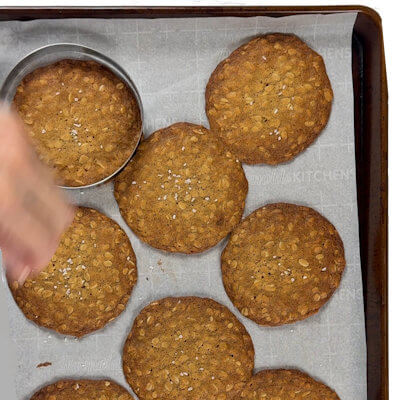 Step 6 - Bake approx. 8 minutes for a chewy cookie and 10-12 minutes for a more crisp cookie. Oven temperature 350 degrees F.