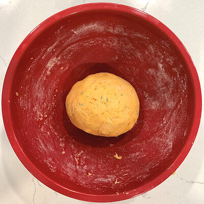 Step 2 - Add the ricotta, Parmigiano Reggiano, flour, chopped sage and salt and pepper to mashed sweet potato and mix all together. You're looking for a 'dough' that holds together, that's all.