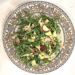 Chicken Arugula Salad with Grapes & Radishes