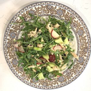 Chicken Arugula Salad with Grapes & Radishes