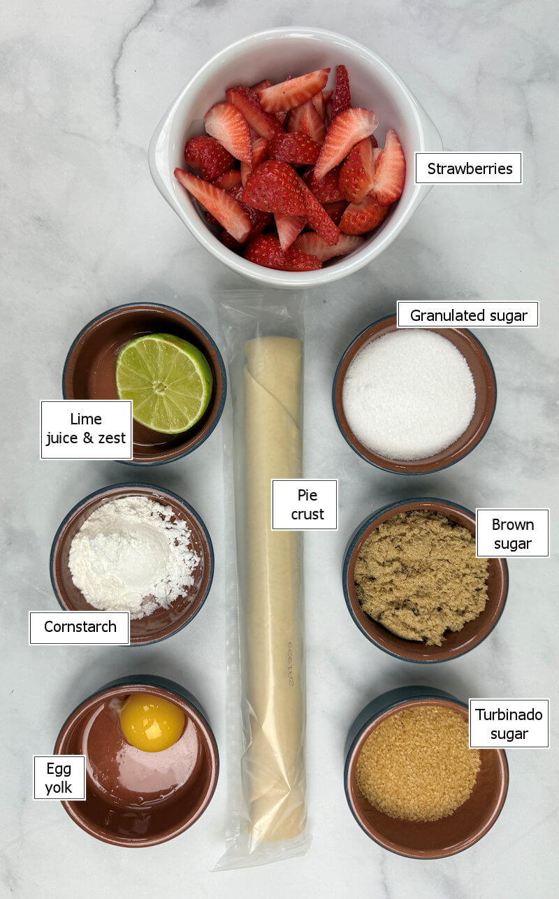 Key ingredients to make Strawberry lattice pie