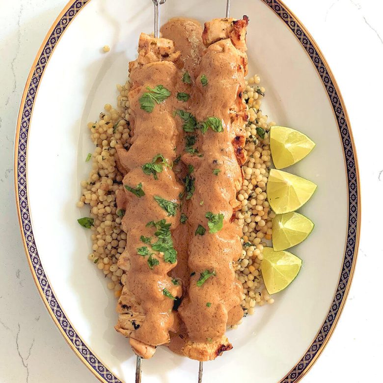 Chicken Satay with Peanut Sauce for Two