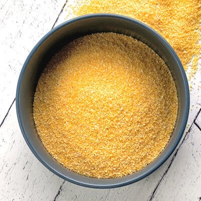 This is yellow cornmeal, sold as medium grind polenta.