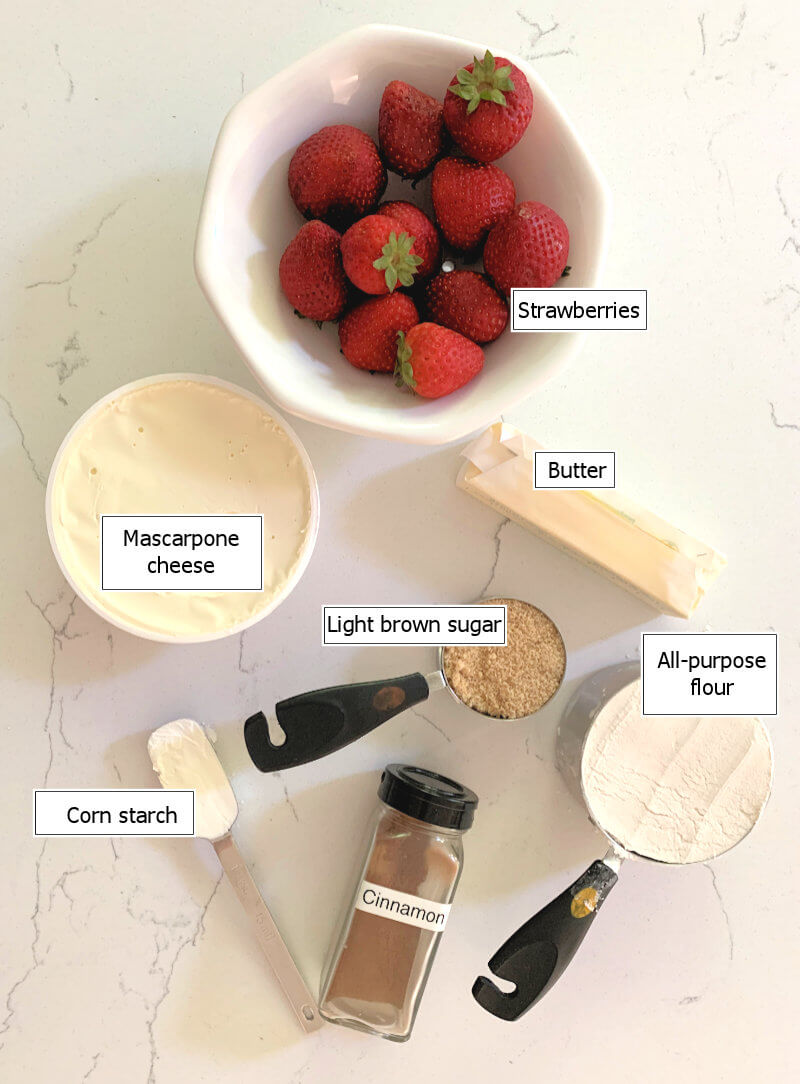 Key ingredients to make Strawberry Mascarpone Pie