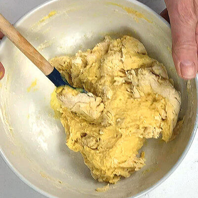 Step 3 - Combine flour and salt in a bowl and add the beet mixture to this and mix. Mix with a spatula and/or your hands. Transfer the 'dough' onto a floured surface and knead for a few minutes.