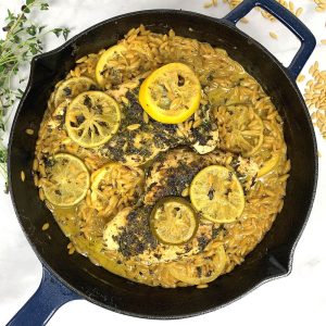 One Skillet Herb Chicken & Lemon-Lime Orzo