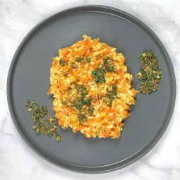 Carrot Risotto with Walnut Breadcrumb Gremolata