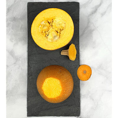 Step 1B - Alternatively, you can cut a spaghetti squash crosswise. If you're going to serve the squash strands separate from the squash, the crosswise cut is the way to go.
