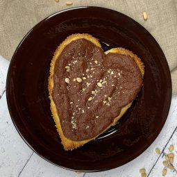 Rustic Chocolate Puff Pastry Heart for Two