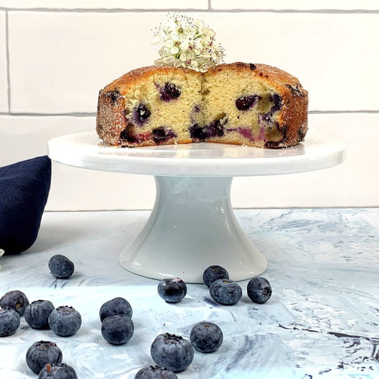 Blueberry Muffin Cake with Cinnamon Sugar