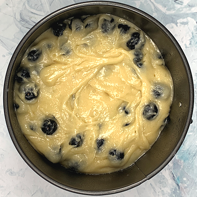 Step 3 - Pour the batter into the springform and tap the form on the counter to get rid of any air bubbles.