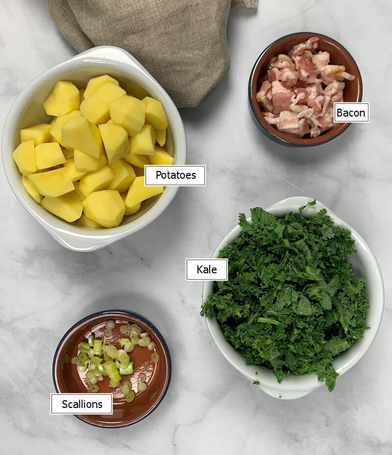 Key ingredients to make Colcannon with Kale