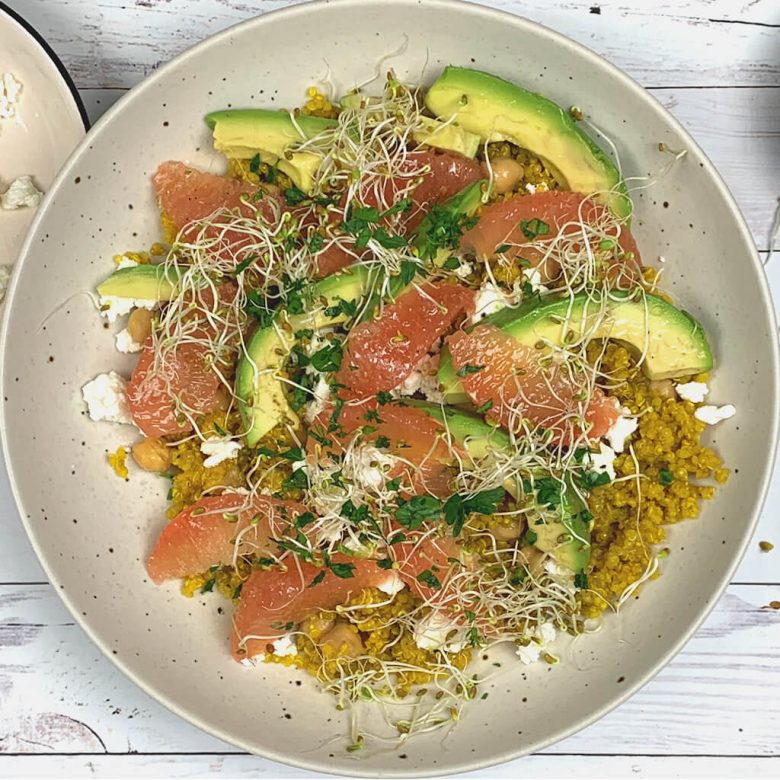 Quinoa Chickpea Salad with Grapefruit