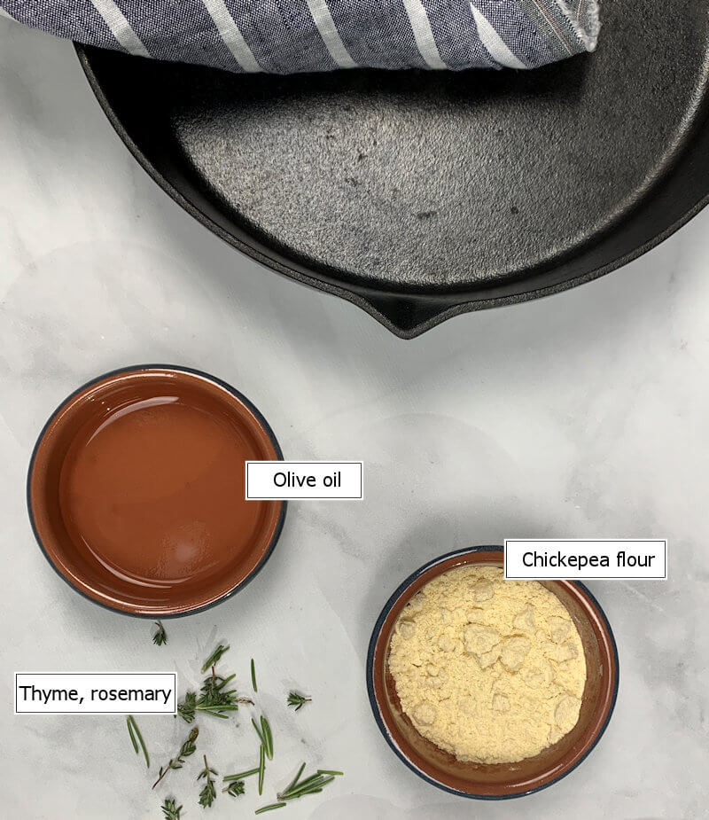 Key ingredients to make socca