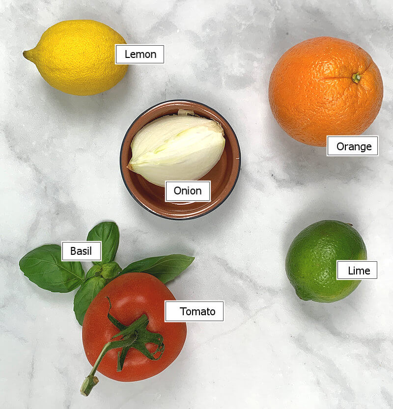 Key ingredients to make Caribbean Citrus Tomato Soup
