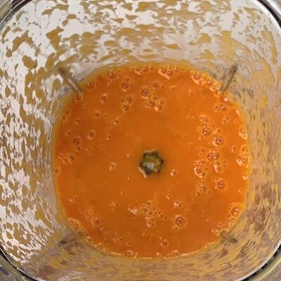 Step 3 -  Transfer everything from the pan into a food processor and blend until smooth.