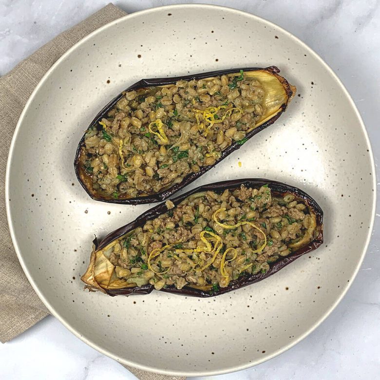 Lamb Stuffed Eggplant