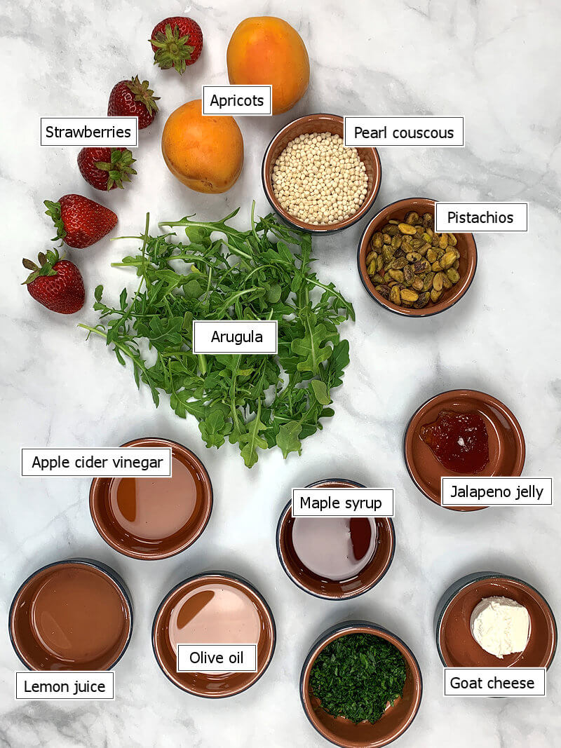 Key ingredients to make Grilled Apricot Couscous Salad