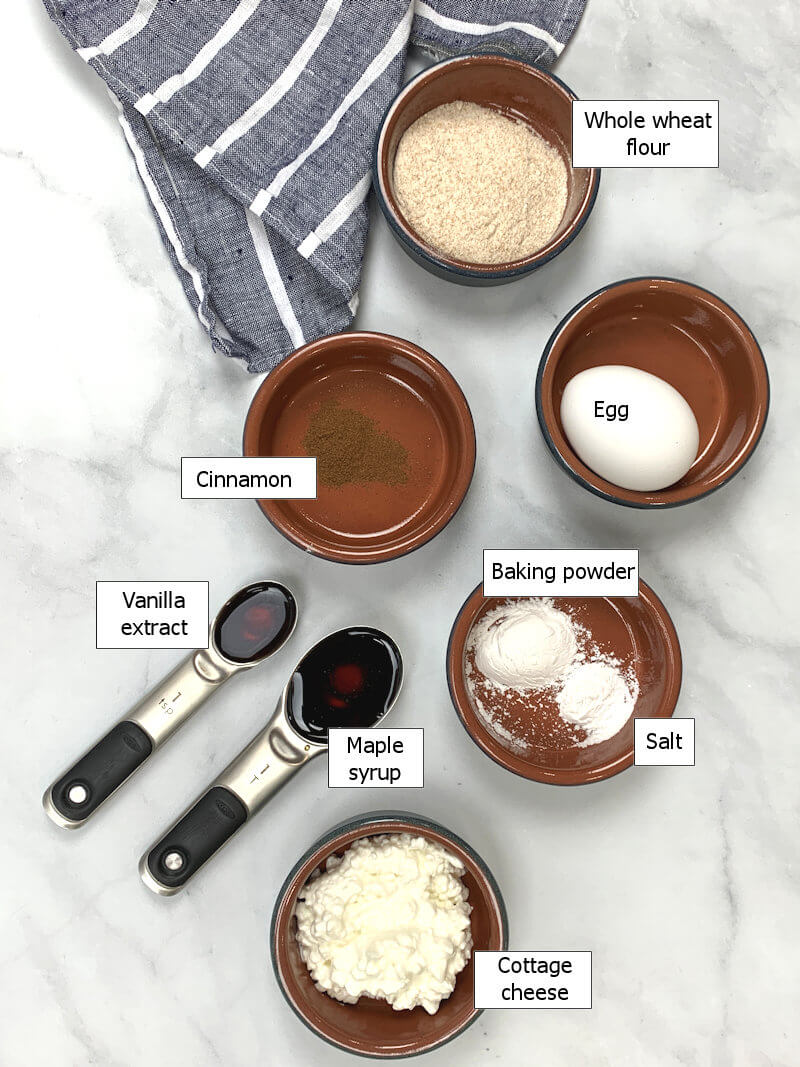Ingredients to make Whole Wheat Cottage Cheese Pancakes