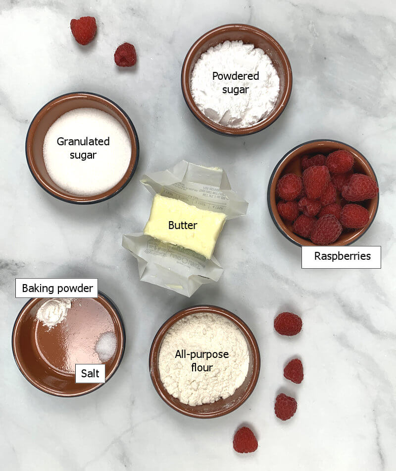 Ingredients to make Raspberry Petit Beurre Sandwich Cookies