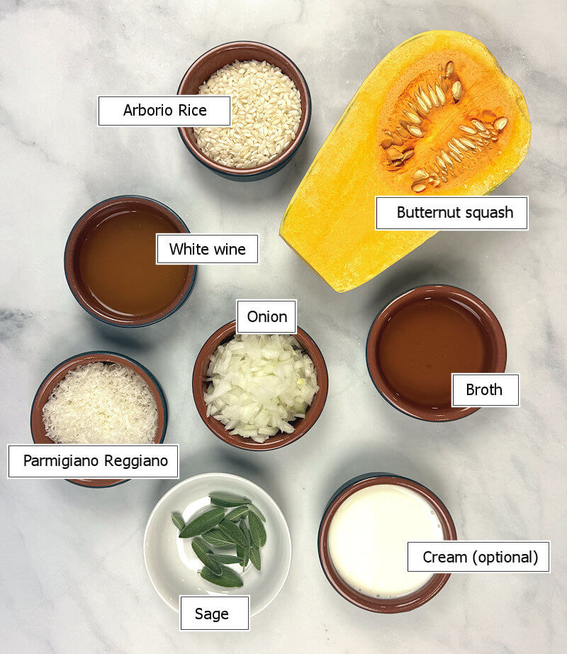 Key ingredients to make Butternut Squash Risotto