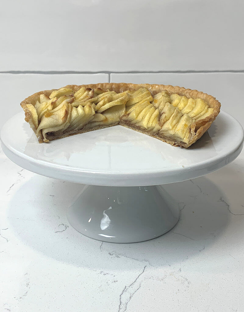 Thin French Apple Tart for Two cut