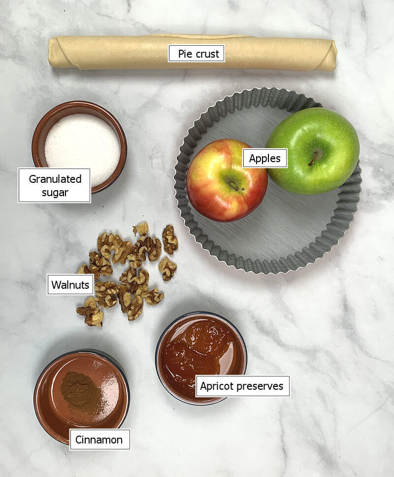 Key ingredients to make a Thin French Apple Tart
