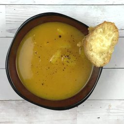 Curried Pumpkin Soup with Gruyere Toast