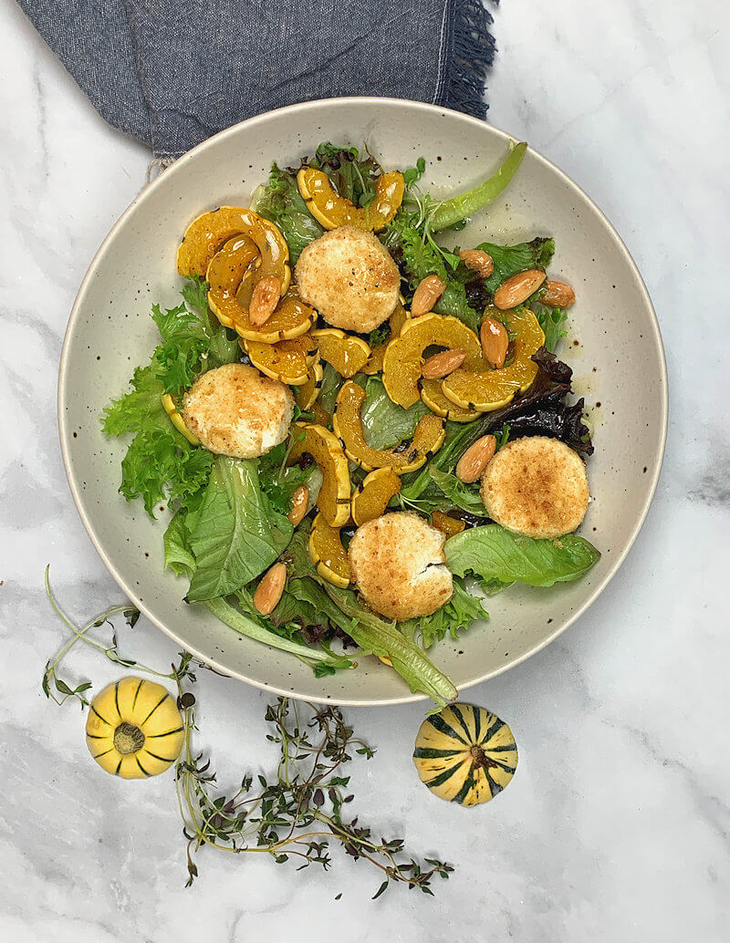 Delicata Squash Salad with Roasted Goat Cheese