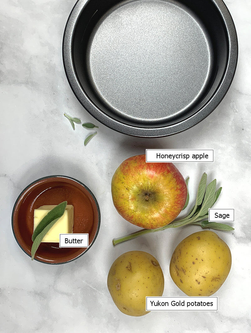 Key ingredients to make a 6-inch Potato & Apple Galette