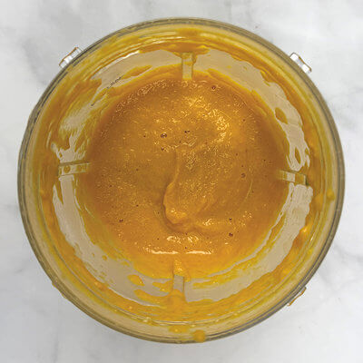 Step 4 - Transfer everything into a blender, add the half-and-half and process until you have a smooth sauce. Add salt & pepper to taste.