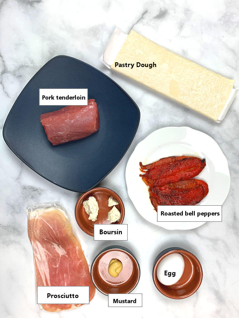 Ingredients to make Pork Wellington