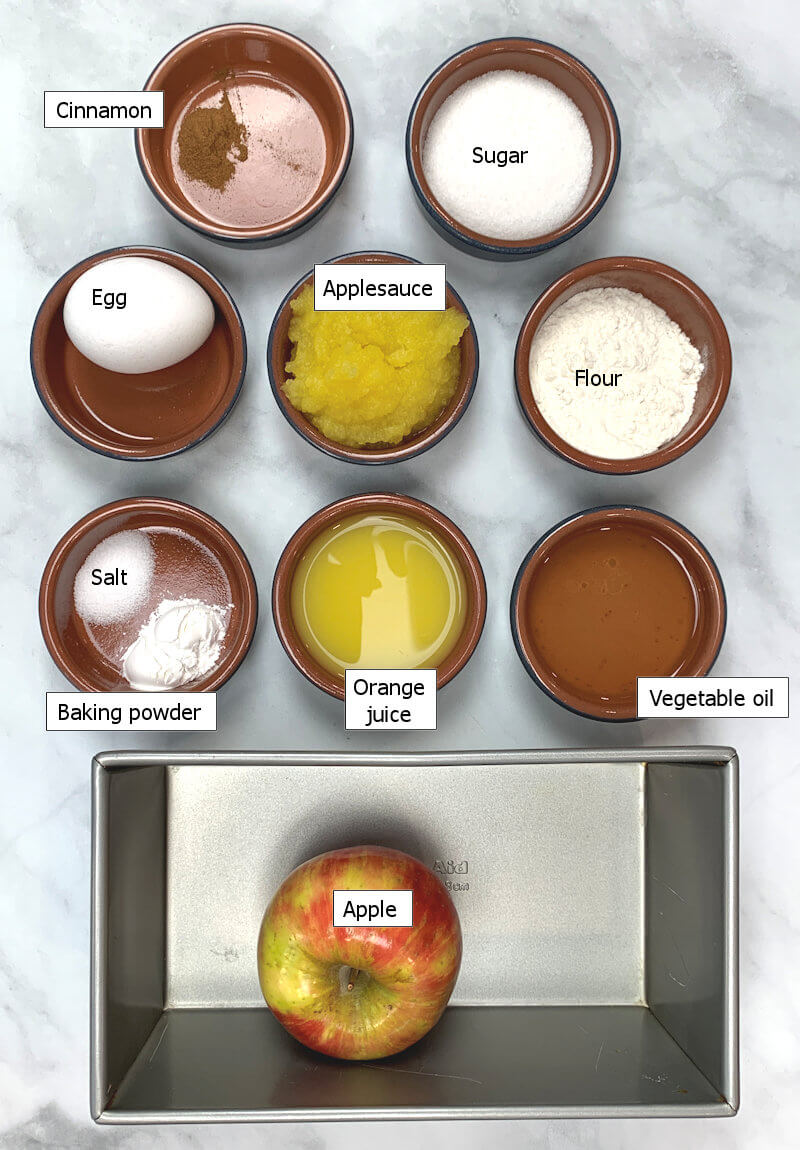 Ingredients to make double apple cake