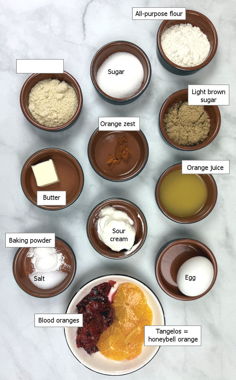 Ingredients to make Orange Almond Cake