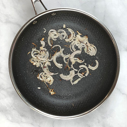 Sauteeing shallot in skillet