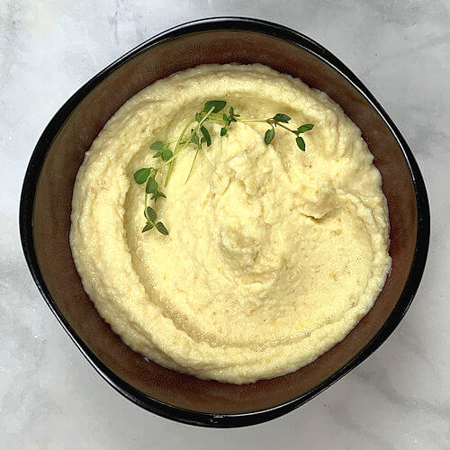 Coarsely blended parsnip puree