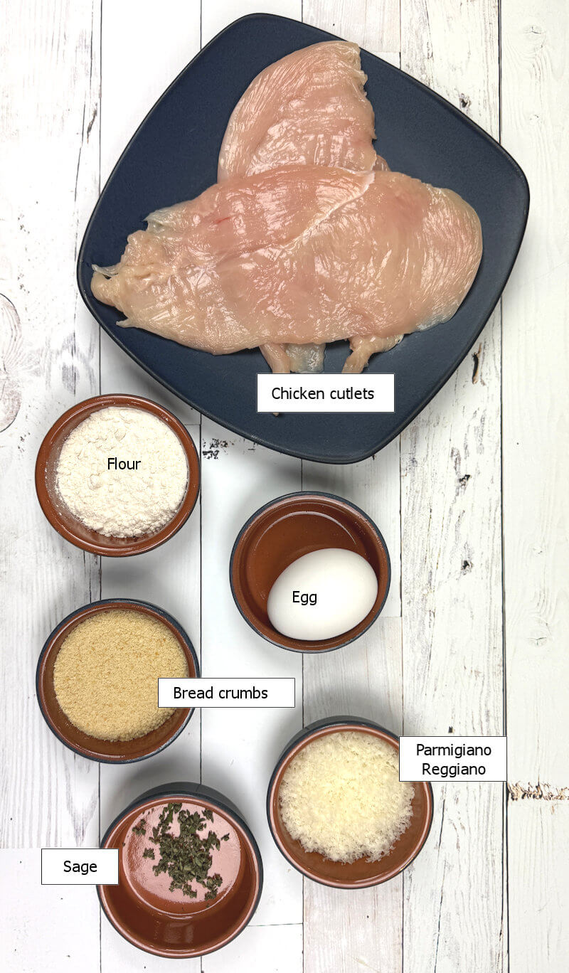 Ingredients to make Chicken Milanese