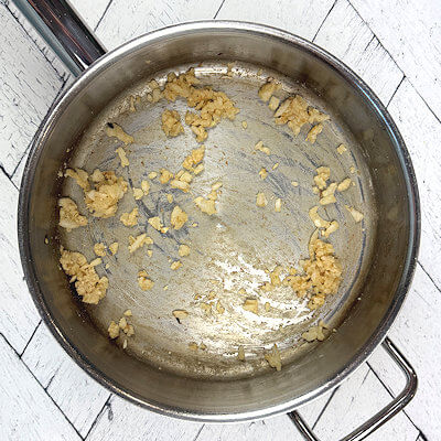 tep 2 - Melt butter in a skillet and add the onion and some salt over medium heat. Cook until translucent, no need to brown the onions. Make a roux by adding all-purpose flour and allow it to absorb all the butter.